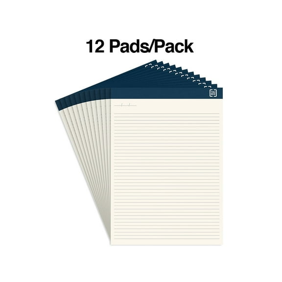 Staples TRU RED Notepads 8.5" x 11.75" Narrow Ruled Ivory 50 Sheets/Pad 24/Carton TR59945VS