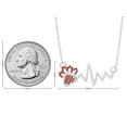 thumbnail image 5 of AFFY Round Cut Simulated Birthstone Paw & Heartbeat Pendant Necklace In 14K White Gold Over Sterling Silver By, 5 of 7