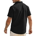 thumbnail image 5 of Njagoc3 Men's Stripe Print Open Placket Short-Sleeve Shirt - Stylish Vacation & Everyday Wear, 5 of 5