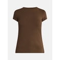 thumbnail image 2 of No Boundaries Crew Neck Tee with Short Sleeves, 1 or 3-Pack, Women’s Sizes XXS-XXL, 2 of 5