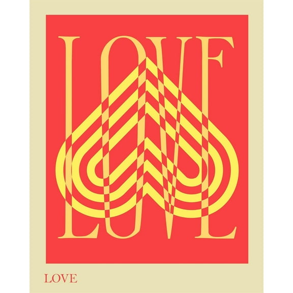 FlexiPrints - 8x10 Inches LOVE Wall Art - Minimalist Typography Print - Modern Home & Office Decor - Unframed Poster