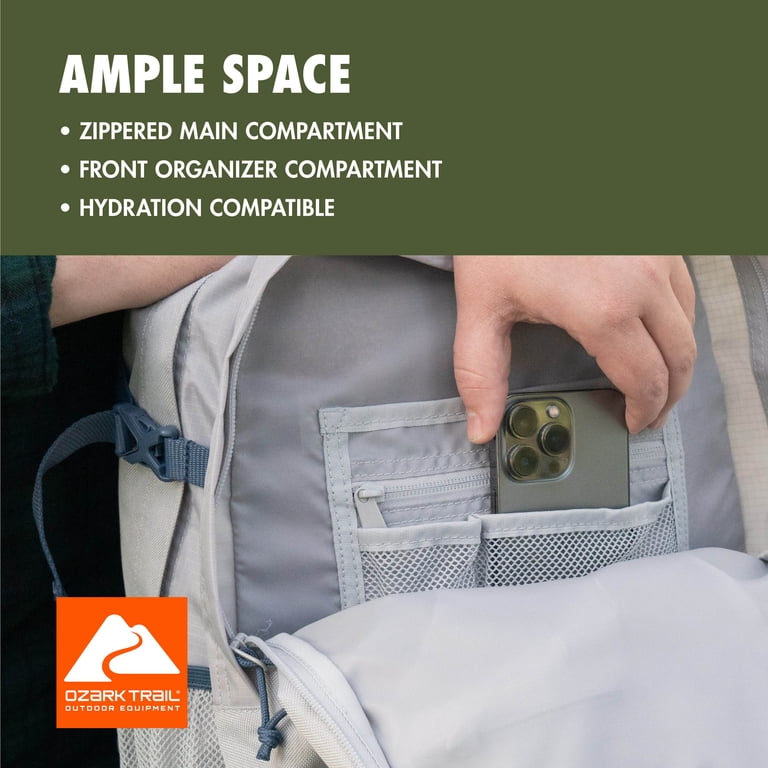 Ozark Trail 25L Adult Polyester Hiking Backpack, Gray - Walmart.com