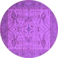 thumbnail image 1 of Ahgly Company Indoor Round Oriental Purple Industrial Area Rugs, 7' Round, 1 of 4