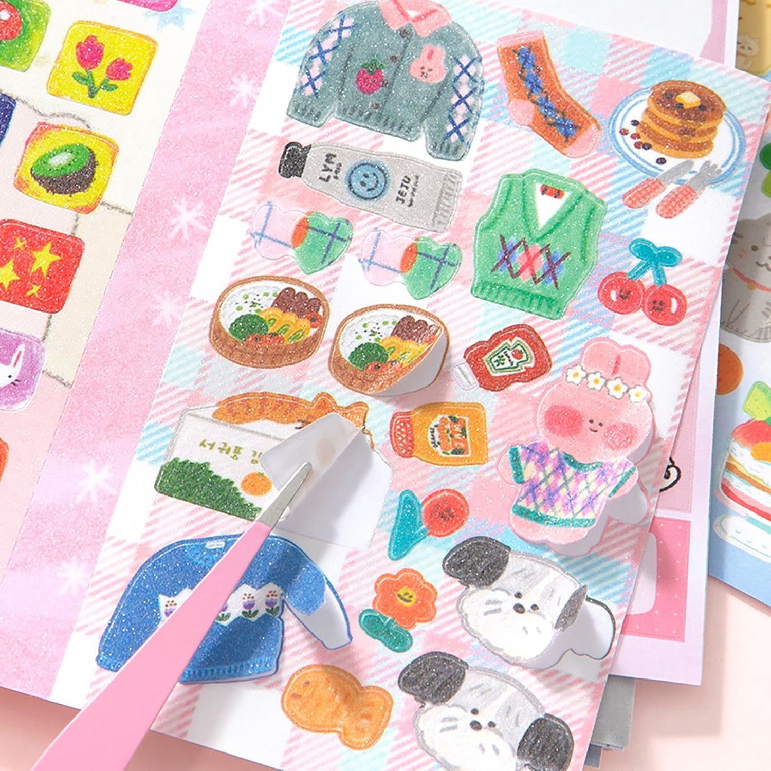 2 Pack Japanese Sticker Book, 60 Sheets Kawaii Korean Stickers Japanese Aesthetic Stationery Decoration Stickers for Adult DIY Planners Junk Journaling Scrapbook Diary Notebooks