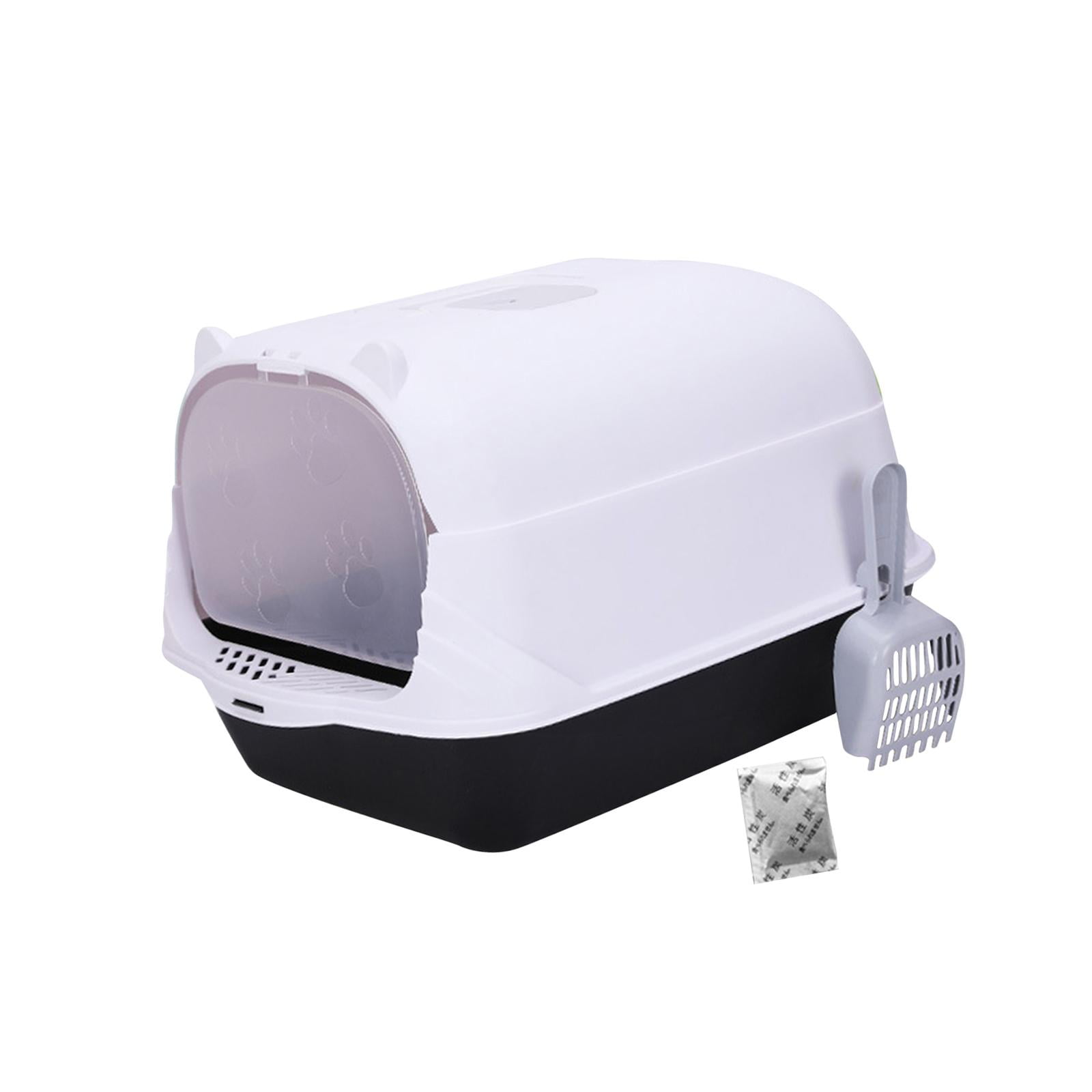 Bvdfgk Enclosed Cat Toilet Hooded Cat Litter Box Kitty Litter Pan High Sided Bedpan Cat Black