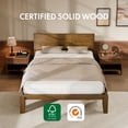 thumbnail image 6 of FitStand King Japanese Joinery Bed Frame with Headboard, Solid Rubberwood, 1500 lbs Heavy Duty, FSC & SGS Certified, No-Tool Setup, Hidden Storage, USB-A/C Port, No Box Spring Needed, Walnut, 6 of 13