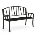 thumbnail image 1 of Gymax 51'' Metal Garden Bench Patio Slatted Bench for 2-3 People & Park-Style Loveseat, 1 of 9