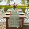 thumbnail image 4 of Table Runners 72 Inches Long Dress Scarves, Sage Green Boho Farmhouse Kitchen/Dining Table Runner, Coffee Tablerunners, Vintage Ethnic Tribe Abstract Art Geometric 16x72 Inch, 4 of 9
