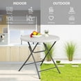 thumbnail image 5 of 3 Foot Square Folding Card Table, Indoor Outdoor Portable Plastic Kitchen or Camping Picnic Party Wedding Event Table, White, 5 of 17