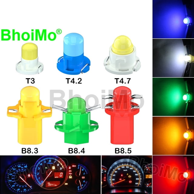 BhoiMo T3 led COB Salpicadero Luz T4.2 T4.7 B8.3 B8.4 B8.5 Lámpara Interior Del Coche Medidor De Racimo Panel De Placa De Mapa Neo Cuña Instrumento De Advertencia Dash motor Indicador Bombilla DC12V huangjie unisex