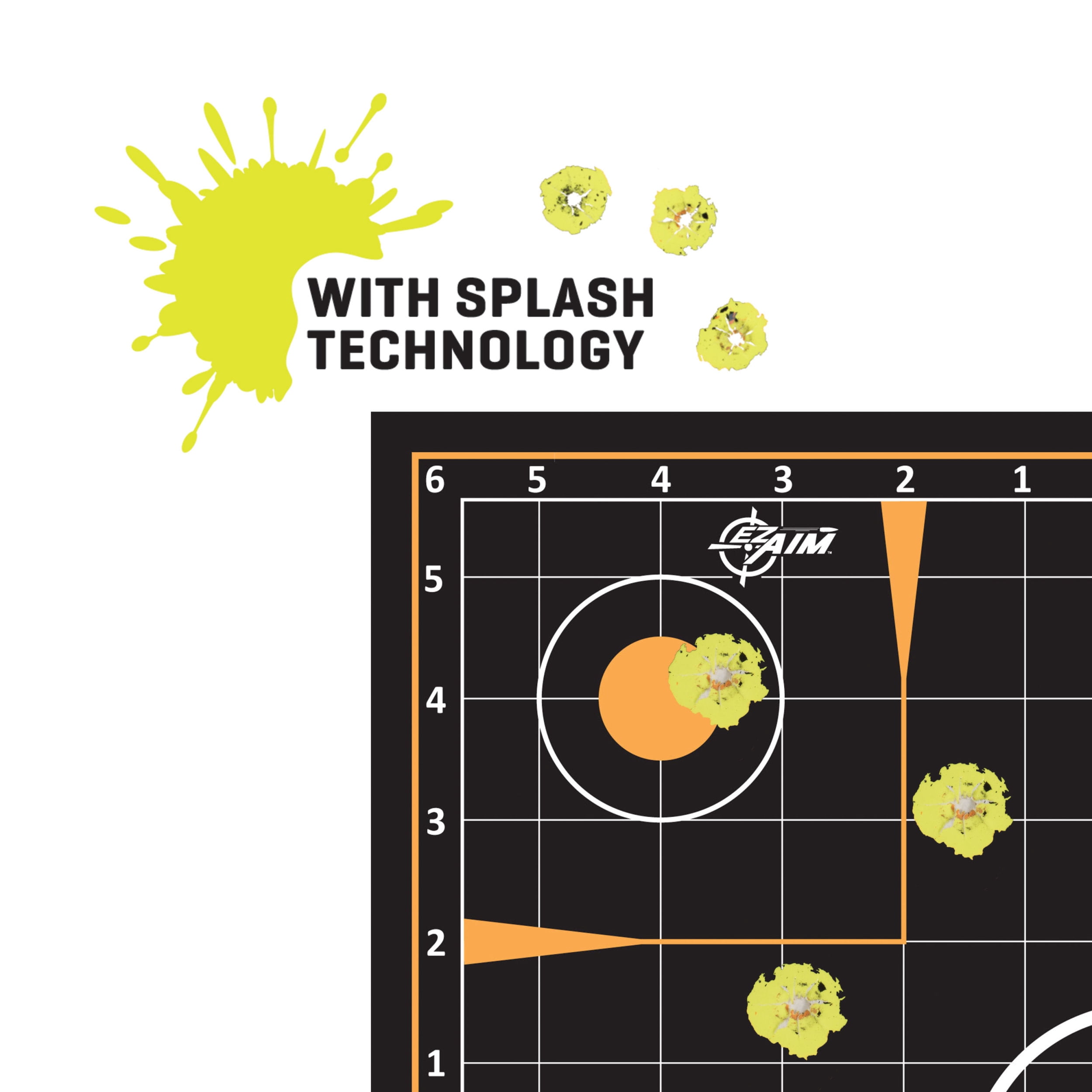 Ez Aim Splash Sight-in Paper Shooting Targets, 12" Grid, 10-Pack, Black, Paper Target Sight-in Grid
