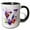 Black/White, variant on 3drose, Pretty Floral Monogram Initial V, 11oz Two-tone Black Mug