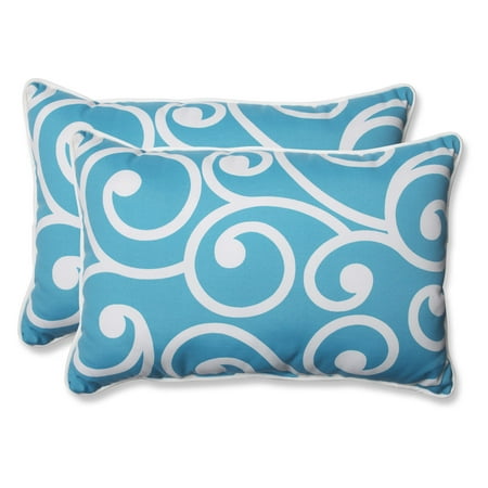 Pillow Perfect Outdoor/ Indoor Best Turquoise Over-sized Rectangular Throw Pillow (Set of