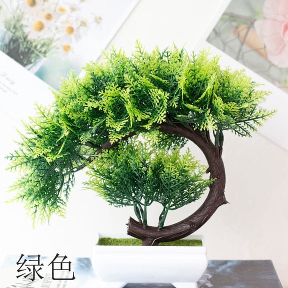 CxhicLuv Artificial Bonsai Tree, Lifelike Potted Plastic Flower, Maintenance-Free Greenery for Home & Office, Realistic Decorative Tree with Adjustable Leaves for All Seasons