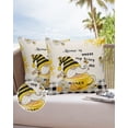 thumbnail image 6 of Pack of 2 Outdoor Pillow Covers, Honey Bee Gnomes Daisy Home Is Where My House Bee Waterproof Square Throw Pillowcase Cushion Decorative Pillow Covers for Couch Patio Tent, 18x18 in, 6 of 6