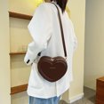 thumbnail image 1 of Bolso de moda para mujer Bolso de corazón para mujer Bolsos de mano Bolso de cuero PU (Marrón) Ndcxsfigh Para Estrenar, 1 of 7