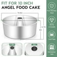 thumbnail image 4 of Coliware 10 inch Angel Food Cake Pan, Stainless Steel Non-toxic Pound Cake Pan Mold with Tube - Silver, 4 of 7