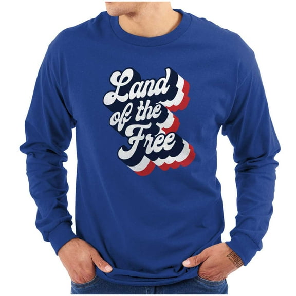 American Land of the Free Patriotic Long Sleeve TShirt Men Women Brisco Brands S