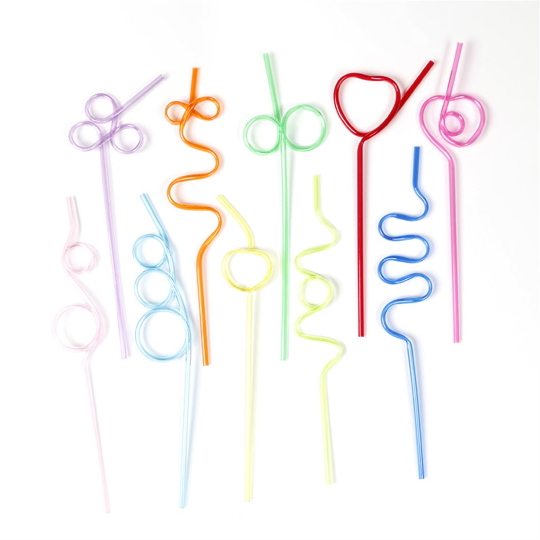 DECEMBER CLEARANCE - 20 Plastic Drinking Straws - Assorted Colors - Party -  Entertaining - H5