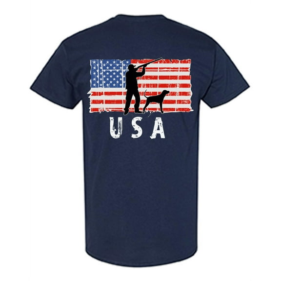 Awkward Styles Hunting USA Men Shirt Hunting Gifts Pro America T shirt for Men 4th of July Party American Flag Men Tshirt Made in the USA Patriotic T-shirt for Men USA Pride Print on the Back Only