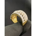 thumbnail image 3 of 1.10 Carats Round Baguette Cut Natural Pave Diamonds Wedding Band Ring In Hallmark 14K Yellow Gold, 3 of 13