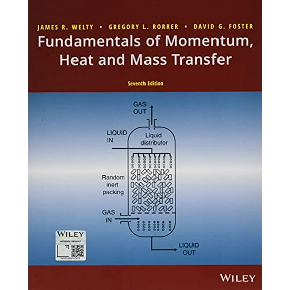 Pre-Owned Fundamentals of Momentum, Heat, and Mass Transfer, 9781119723547, 111972354X, Paperback, 7 edition