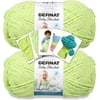 Bernat Baby Blanket Yarn - Big Ball 10.5 oz - 2 Pack with Pattern Cards in Color Lemon Lime