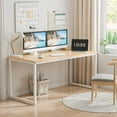 thumbnail image 4 of YSNW Computer Desk 55" Large Office Desk Computer Table Laptop PC Simple Study Writing Desk for Home Office, Light Brown, 4 of 15