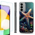thumbnail image 1 of Shockproof Bumper Phone Case for Samsung Galaxy A14 5G, with Tempered Glass Screen Protector, by OneToughShield ® - Starfish, 1 of 3