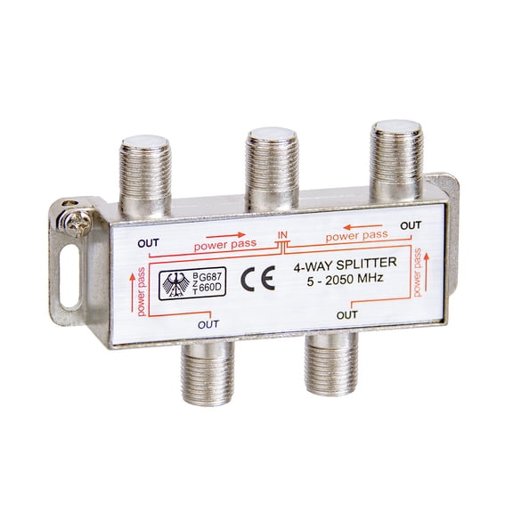 ACCL 4-Way Splitter 5-2050MHz F-Type, 1 Pack
