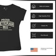thumbnail image 6 of Proud Veteran Women's V-Neck T-shirt Veteran's Day Military Honor US Flag Army Air Force RED Friday American Patriot Tee, 6 of 7