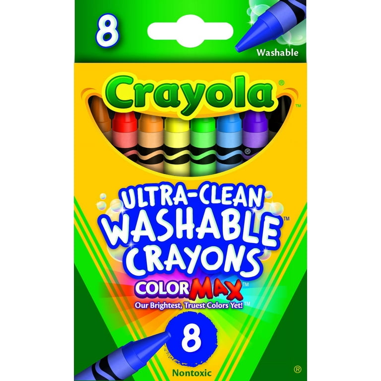 Crayola Washable Crayons, Non-Toxic - 8 crayons