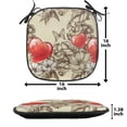 thumbnail image 5 of Love Chair Seating Cushion Set of 12, Pattern Valentine's Day with Flowers and Butterfly Holiday Love Antiquity Vintage, Seat Pads with Anti-slip Backing, 16"x16", Beige Brown Red, by Ambesonne, 5 of 7
