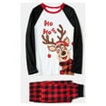thumbnail image 2 of PatPat Christmas Pajamas Family Christmas Pajamas for Women Men Kids, Reindeer and Red Plaid Print Long-sleeve Family Matching Set (Flame Resistant), 2 of 13