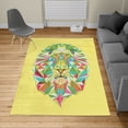 thumbnail image 2 of Zoo Turkish Area Rug, Colorful Animals Geometric Diamond Face Lions Mane Safari Wildlife Theme Image, Soft Carpet for Living Room Decor with Distressed Look, 6.6' X 9.6', Yellow Green, by Ambesonne, 2 of 4
