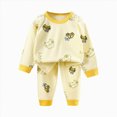 thumbnail image 3 of TOWED22 Toddler Baby Infant Girl Fall Winter Clothing Set Fall Winter Long Sleeve Graphic Sweatshirt + High WaistJoggers 2 Piece Outfits Cute(Light Yellow,6-7 Y), 3 of 3