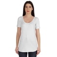 thumbnail image 1 of Inkmeso T-shirt Basique Col en U Été Manches Courtes Coton Uni Femmes, 1 of 7
