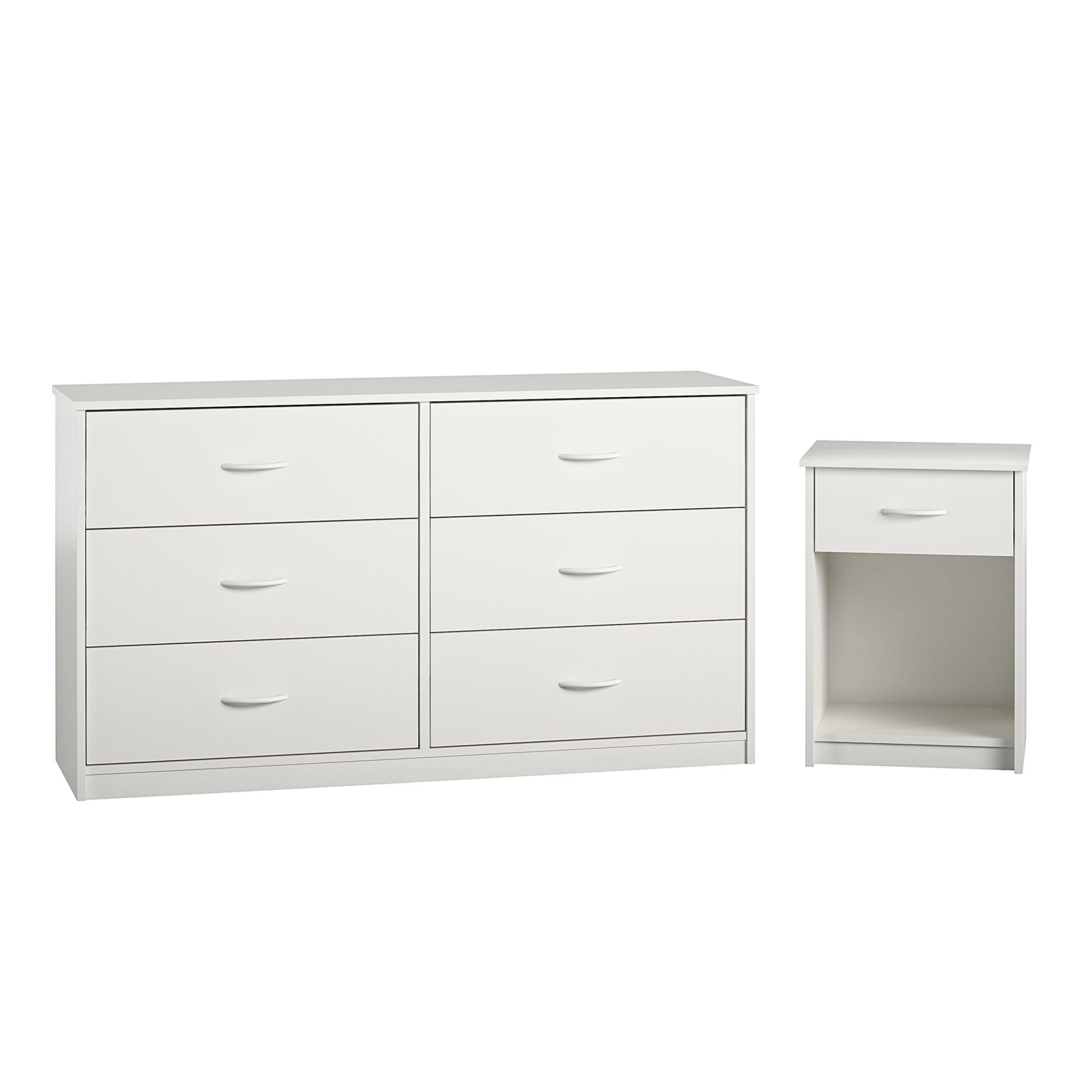 Mainstays Classic Nightstand with Drawer, White