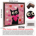 thumbnail image 3 of Wooden board painting with wooden 8x8in, suitable for decorating rooms and creating a warm atmosphere. Valentine's Day gift.black cat and love., 3 of 8