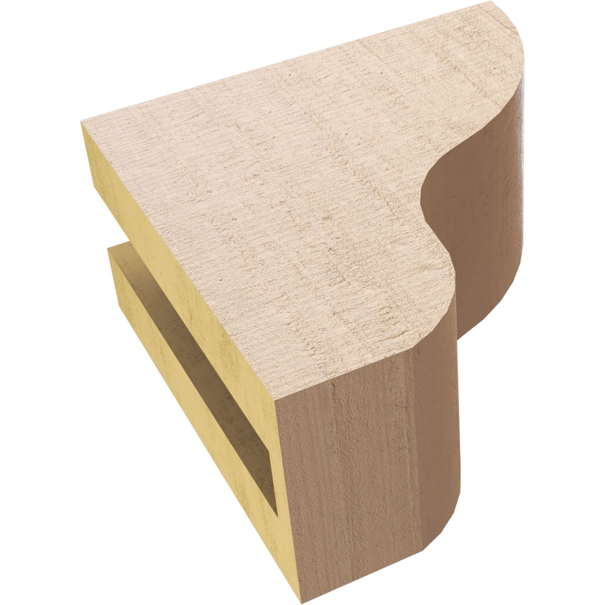3"W x 6"D x 6"H Classic Greensboro Rough Cedar Woodgrain TimberThane Corbel, Primed Tan