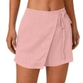 thumbnail image 3 of Xucatan Womens 5 Inch Shorts, Solid Elastic Waist Casual Bottoms, Pocket Pull On Short Pants, Summer Relaxed Fit Shorts Gift, 3 of 6