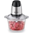thumbnail image 1 of Homeleader - Picador eléctrico de alimentos, procesador de alimentos de 8 tazas, molinillo de tazón de vidrio de 2 litros para carne, verduras, frutas y nueces, unidad de motor de acero inoxidable y 4, 1 of 5