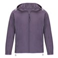 thumbnail image 5 of Iugvhana Men Women's UPF 50+ Sun Protection Hoodie Jacket Lightweight Long Sleeve Sun Shirts with Pocket Outdoor Athletic Jackets Purple#1 XL, 5 of 6