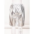 thumbnail image 7 of Manyakai Girls Metallic Shorts Shiny Jazz Street Dance Hot Short Stage Show Performance Dancewear Silver 170, 7 of 7