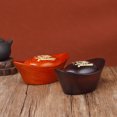 thumbnail image 2 of Ebony wood carved ingot ornament, rosewood auspicious wealth and prosperity craft, home decor, shop opening, housewarming gift., 2 of 3