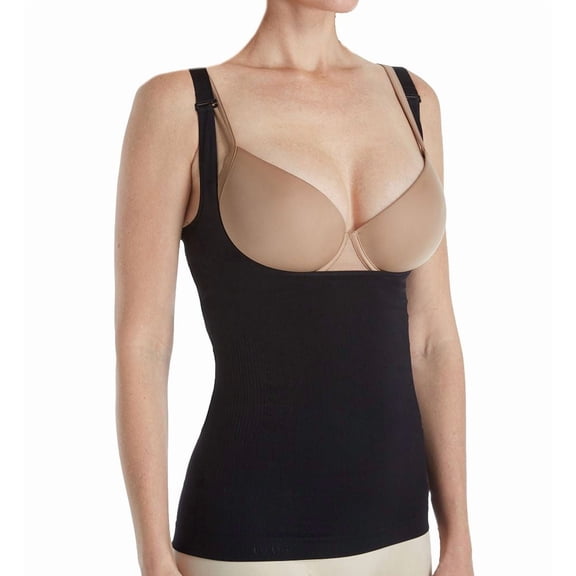 Women's MeMoi MSM-133 SlimMe Wear Your Own Bra Torsette Camisole (Black S)