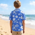 thumbnail image 4 of LEKWK Boys Button Down Hawaiian Shirts Kids Short Sleeve Tropical Print T-Shirt Lightweight Breathable Summer Tops Beach Vacation Holiday Resort Wear, 4 of 8