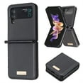 thumbnail image 1 of ELEHOLD for Samsung Galaxy Z Flip3 Leather Case,Luxury PU Leather Slim Fit Lightweight Shockproof Protective Case for Men Women Compatible with  Galaxy Z Flip 3,Black, 1 of 5