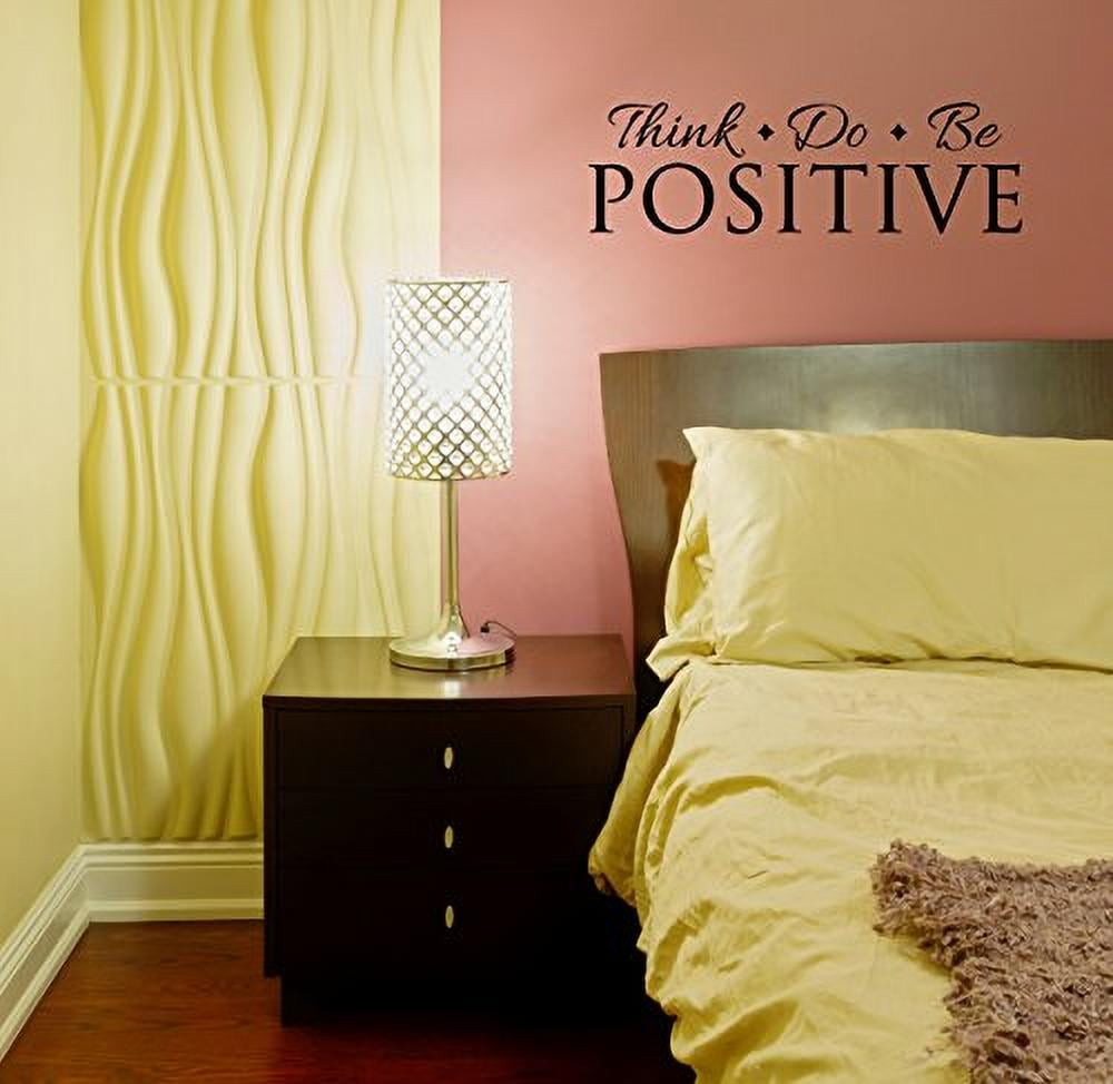 Think Do Be Positive Inspirational Wall Decal Quote Vinyl Sticker for Home Office or Gym Decor, 23x7 , Black