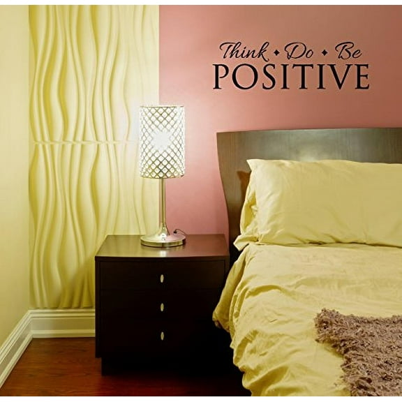 Think Do Be Positive Inspirational Wall Decal Quote Vinyl Sticker for Home Office or Gym Decor, 23x7 , Black